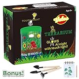 VATOS Terrarium Kit for Kids Light-up Kits with LED Grow Light, Growing Kits in a Jar for Kids Boys & Girls Gifts for Ages 3 -12 | STEM Science Toys Planting Ecosystem Kits, Kids Educational Toys