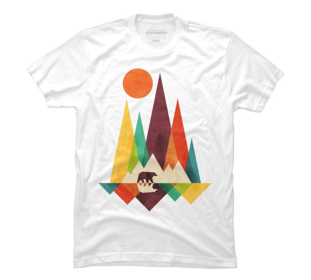Scrub Green Mountain Bear S Graphic T-shirt Printing Short Sleeve Tee