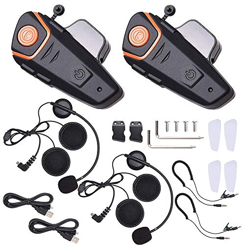 Chimaera Two (2) Pairs of Stereo Motorcycle Powersports Bike Helmet Bluetooth Headset Intercom Wireless GPS Support DSP Noise Control 1000m 2 to 3 Riders