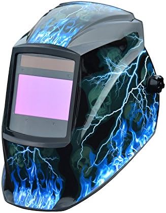 Tyno Safety Auto-Darkening Welding Helmet Wide Shade Range Solar or Battery Powered with 2 Optical Sensors CE/ANSI/CSA Certified