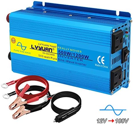 Ipowerbingo インバーター 正弦波 12v 500w クリアランスsale 期間限定 最大 10w Dc 直流 Ac100v 交流 変換 カーインバーター 防災用品 地震 災害対策 Usbソケット 2 キャンプ 車中泊グッズ Ac アウトドア 船 コンセント 2 自動車