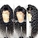 Eayon Hair 360 Lace Frontal Wig Human Hair 180% Density Water Wave Brazilian Remy Lace Wigs with Baby Hair for Black Women 16 inches Natural Color