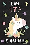 Unicorn Journal I am 7 & Magical!: Cute Happy Birthday 7 Years Old Unicorn Journal Notebook for Kids, Birthday Unicorn Journal for Girls, Writing, ... Pages 7 Year Old Birthday Gift for Girls!