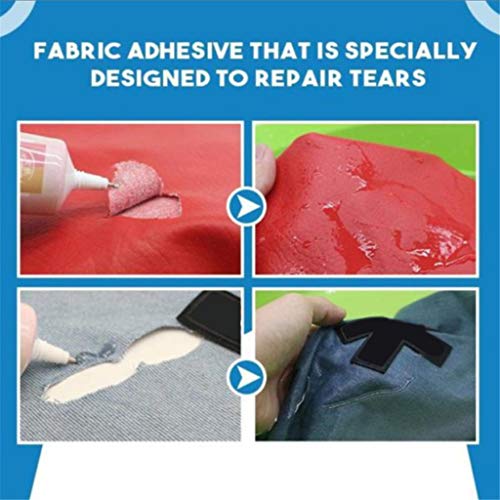 MiMiey Textilkleber Fix, Stoffkleber, Bügelfester Textilkleber Textilkleber, Schnell Trocknend und Hitzebeständig Nähkleber Fast Tack Kein Nähen zum Ausbessern von Kleidung (1)