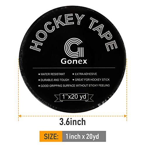 image for Gonex Hockey Tape, Black Cloth Grip Tape for Hockey Ice Field Lacrosse