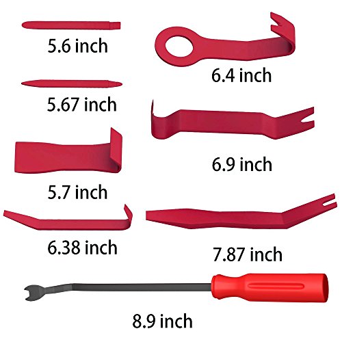 CandyHome 8 Pcs Auto Trim Removal Tool Kit - Car Dash Audio Radio Door Panel Trim Removal Kits Installer Pry Tool - Thumbnail 2