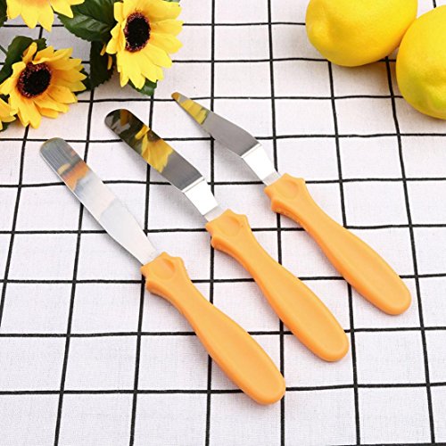 Cake Tools--Stainless Steel Butter Cake Cream Tool Spatula PP Plastic Handle Baking Mould By Ikevan--3 Colors- (Orange)