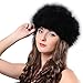 FURTALK Winter Fox Fur Hat Headband - Women's Genuine Wrap Cap Neckwarmer Original Black