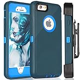 iPhone 6 Case, Fogeek Heavy Duty PC + TPU Combo Protective Defender Case for iPhone 6/6S w/ 360 Degree Rotary Belt Clip & Kickstand(Dark Blue)