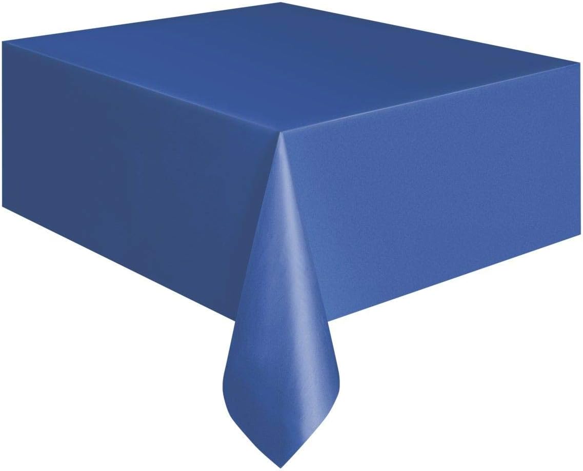 Jed Home Plastic Rectangular Table Cloth 54" x 108", Royal Blue
