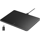 ProtoArc T1 Wired Large USB Trackpad for Windows 11/10, Grey Black | 6.4" surface, high-Precision, multi-touch gestures, plug-and-play, stable wired connection for Computer/Desktop/Laptop.