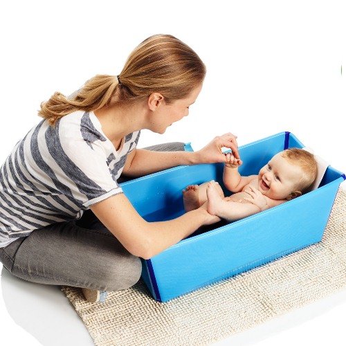 Stokke Flexi Bath - Foldable Baby Bath Tub for Infants Through 4 Years - Blue