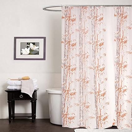 CASA FURNISHING PVC Plastic Shower Bathroom Curtain with 8 Hooks; 54x78 inches; 4.5x7 Feet