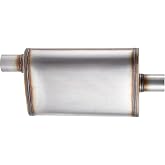 Floshine Universal 409 Stainless Muffler Straight-Through Performance Muffler Exhaust, center in | offset out (2.25")