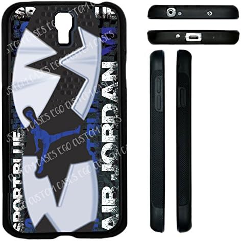 (Galaxy s4 IV) EGO CUSTOM CASES Blue, Black and White Sport Blue 6's Foot Print TPU Rubber Silicone Phone Case