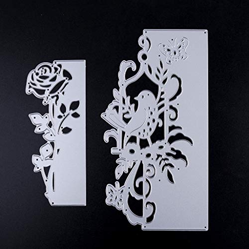 Conleke 2 Pieces Rose Cutting Die Flower Shape Embossing Dies Carbon Steel Die Cuts Stencils for DIY Scrapbooking Album Paper Card Template Making Craft Decoration