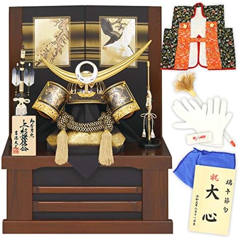 五月人形 着用兜収納飾り２５号 上杉謙信 鎧飾り コンパクト 鎧 お祝い 端午の節句 おしゃれ ミニ 5月人形