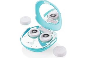 Contact Lens Cleaner, OFONE Fast Vibration Rechargeable Contact Lens Cleaner Case with Mirror & Remover Applicater Portable Contact Lens Cleaning Machine for Travel & Home (Blue)