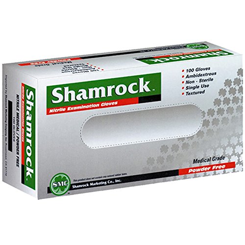 Shamrock 30313-L-bx Med Glove, Nitrile Latex, No Powder, Thin, Cheap, Sterile, Large, Blue