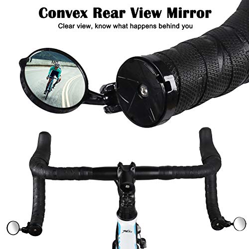 WESTGIRL Bicycle Drop Bar Mirror, 360Â°Rotatable and Adjustable Convex Rear View Safe Mirror for End Handlebar, Lightweight and Portable Road Cycling Mirror Glasses, 1 PCS
