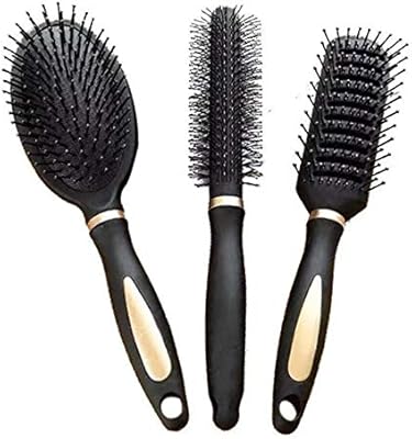 Pack Of 3 Hair Brush Set Massage Oval Comb Anti Static Hair