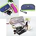 Room Saving Makeup Pouch Cosmetic Bag for Purse Fits Longest Makeup Brushes, Toiletries and Skincare Travel Organizer Kit, Pencil Pen Case Water Resistant, Blue