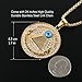 HZMAN 18k Gold Plated Novus Ordo Seclorum Stainless Steel Eye of Providence All-Seeing-Eye Pyramid/Eye Medal Pendant Necklace