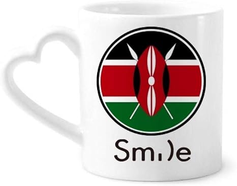 Amazon Co Jp ケニア国旗のアフリカの国 スマイル柄マグカップ陶器のハート柄 ホーム キッチン