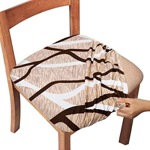 Amazon Com Gute Chair Seat Covers Dining Room Chair Seat Covers With Ties Stretch Printed Chair Covers Protectors For Dining Room Kitchen Chairs Set Of 4 Apricot Stripe Kitchen Dining