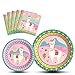 WERNNSAI Llama Party Supplies - Disposable Alpaca Themed Tableware Set for Girls Kids Birthday Dinner Dessert Plates and Napkins Serves 16 Guests 48PCS