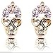 Bele Skull Stud Earrings 18K Gold Plated Cubic Zirconia Stud Earrings Womans Earrings Studs