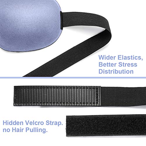 OriHea Eye Cover Sleeping Mask for Woman and Men, Patented Design 100% Blackout Sleep Mask Comfortable Eye Mask Blindfold (Light Purple)