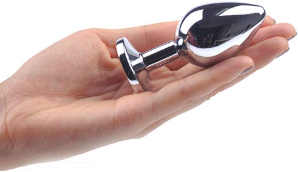 BeHorny Butt Plug Jewelled Stone Steel Anal Plug, Medium, 8 x 3 cm, Silver,violet - Image 4