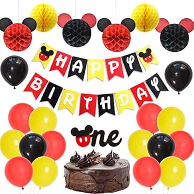 Mickey Mouse Theme 1st Birthday Decorations Supplies Boys Girls