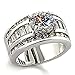 Bianca: 5.2ct Ice on Fire CZ 3 in 1 Stacked Wedding Ring Set 925 Sterling Silver, 3068