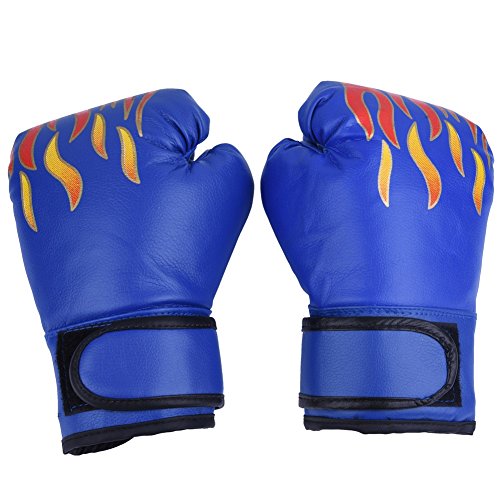 VGEBY Kids Boxing Gloves, PU Muay Thai Sparring Training Glove Kickboxing Gloves for Age 7-13 Years (Color : Blue)