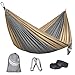 JBM Single Camping Hammock Portable Lightweight Hammock - Support 264lbs (Gray & Yellow)