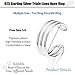 Sllaiss 925 Sterling Silver Horizontal Double Triple Lines Open Rings Minimalist Simple Band for Women Adjustable Open Toe Ring Knuckle Rings Size 5-9