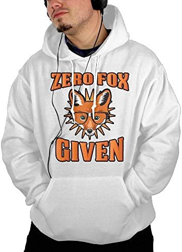 QU YDJ ICE Zero Fox Given Men's Active Casual Hoodie Sweatshirts With Big Pocket White