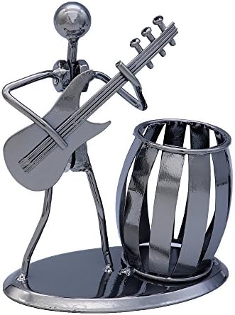 REAMTOP Desk Organizer Decorative Pen Pencil Holder Office Caddy Storage Accessory Metal (Guitar)