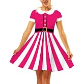 Ainuno Ugly Christmas Dress for Women Red Green Print Holiday Dresses for Xmas
