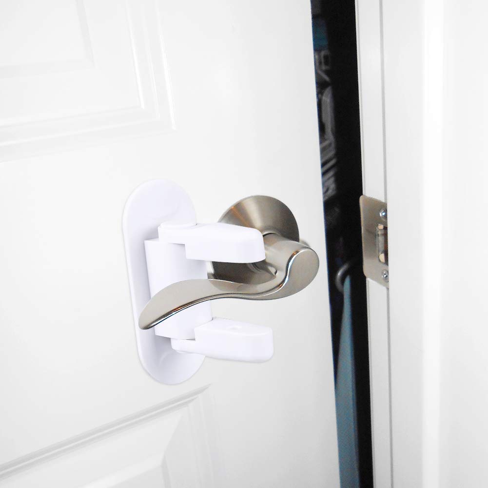 TiMi Tree Baby Safe Door Lever Lock Children Safety Proof, Lock Door Handle For Baby Security with 3M Back Adhesive 2 PACK