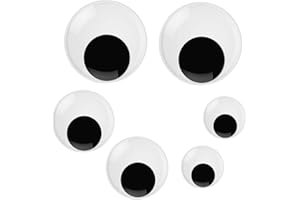 FKEYTO Wiggle Googly Eyes with Self Adhesive Large Black Plastic Eyes for Crafts (2 Inch 3 Inch 4 Inch)