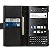 StilGut BlackBerry Key2 Case. Flip Leather Wallet Cover with Card Slots for Key2, Black