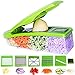 Pro Vegetable Chopper by DOTERNITY - Vegetable Grater Potato Slicer - Cutter for Cucumber, Onion with 6 Stainless Steel Blades - Tomato Mandolin Slicer - Food Container with Storage Lid