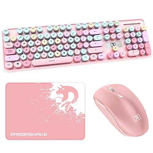 Wireless Keyboard and Mouse Combos,Typewriter Flexible Keys FullSized