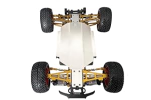 RWLZLB Stainless Steel Skid Plate Chassis Armor Gearbox Protector 1/16 RC Car Upgrade Parts Compatible with Hyper GO H16BM/H16GT/H16DR MJX 16207 16208 16209 16210 H16