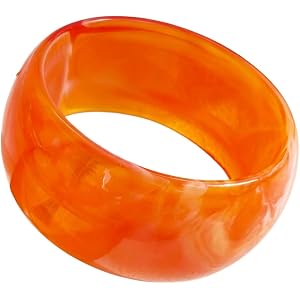 Caiyao Colorful Chunky Acrylic Resin Round Bangle Bracelets Vintage Multicolor Translucent Round Plastic Wristbands Bracelet