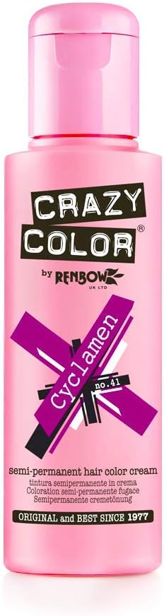 Crazy Color Cyclamen 41 Semi Permanent Hair Dye Cream 100ml Renbow