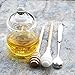 Itikky Honey Jar Pot High Borosilicate Glass and dipper wooden silicone Beehive Style 9.5 fl oz